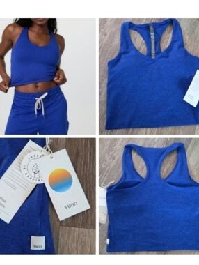 Vuori Halo Performance Crop Top Tank Copenhagen NWT Racerback HTF Dream Knit